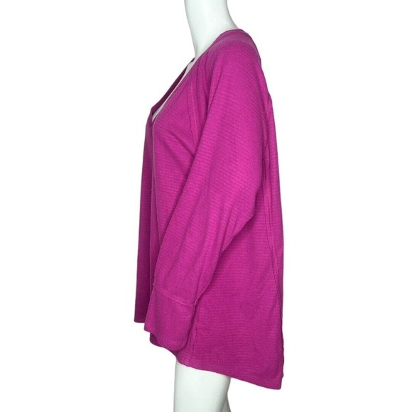 Wildfox Women’s Haley Thermal Top Purple Brushed Long Sleeved V-Neck Size XXL - Picture 2 of 7